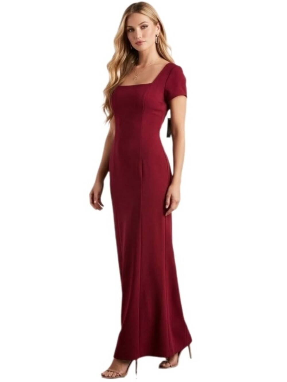 Dress Vintage Faux Corset Burgundy Plus Size 18 - Picture 10 of 13